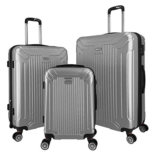 TSA-approved combination locks for luggage security during international travel3 Pc Luggage Set Durable Lightweight Spinner Suitecase Lug3 Gl8216 Silver