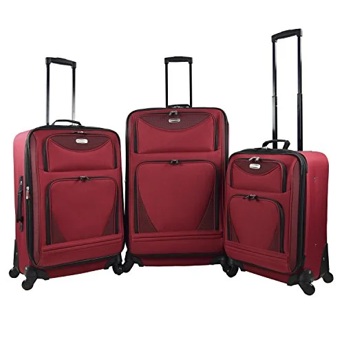 Travel document holders with multiple slots for passports and tickets3 Piece Expandable Luggage Set Includes 28" Suitcase, 24" Upright, and 20" Carry-On with Smooth Spinner Wheels and Reinforced Material, Red Color Option