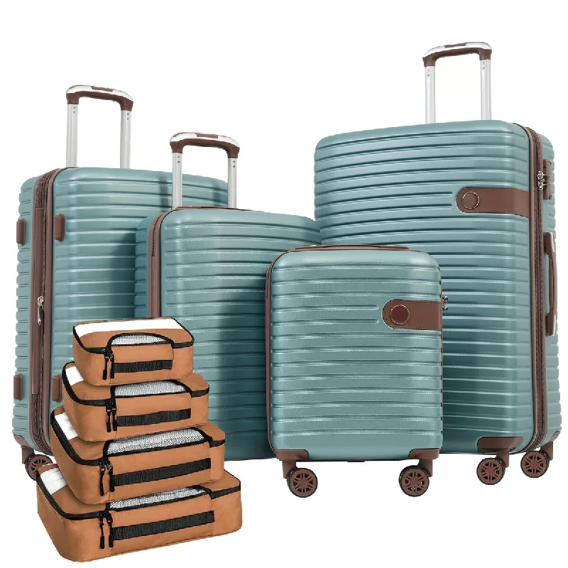 4 Piece Luggage Set Suitcase Set, ABS Hard Shell Lightweight Expandable Travel Luggage with 4 Packing Cubes, TSA Lock 4 Piece Luggage Set Suitcase Set, ABS Hard Shell Lightweight Expandable Travel Luggage with 4 Packing Cubes, TSA Lock