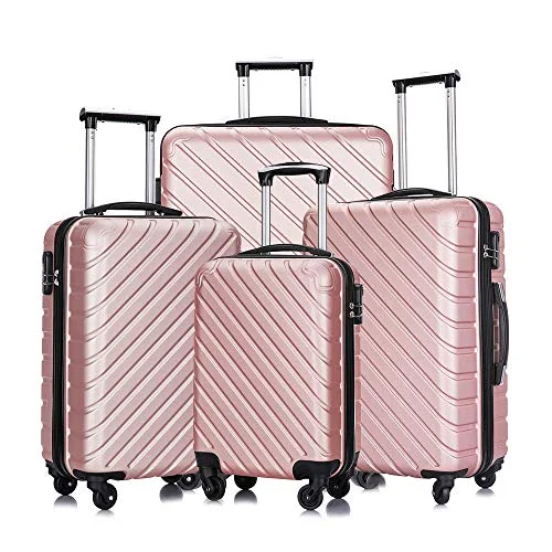 Luggage scales with digital display for accurate weight measurement at home4 Piece Luggage Sets,Travel Suitcase Spinner Hardshell Lightweight w/Free Suitcase Cover& Hanger (Rose Gold, 18 20 24 28 Inch) Luggage scales with digital display for accurate weight measurement at home4 Piece Luggage Sets,Travel Suitcase Spinner Hardshell Lightweight w/Free Suitcase Cover& Hanger (Rose Gold, 18 20 24 28 Inch)