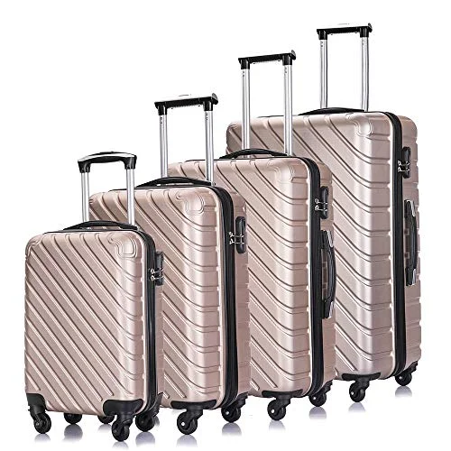 Waterproof luggage covers for protection against rain on outdoor trips4PC 18-28 Inch Hardshell Luggage ABS Luggages Sets With Spinner Wheels Hard Shell Spinner Carry On Suitcase (Champagne Gold, 4 PCS) Waterproof luggage covers for protection against rain on outdoor trips4PC 18-28 Inch Hardshell Luggage ABS Luggages Sets With Spinner Wheels Hard Shell Spinner Carry On Suitcase (Champagne Gold, 4 PCS)