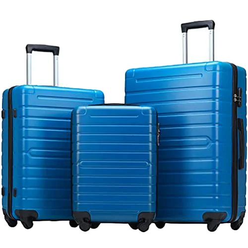 TSA-approved combination locks for luggage security during international travelABOOFAN 3Pcs Hardside Spinner Luggage Suitcase Set | 2 to 4 Days Delivery Time (Blue)