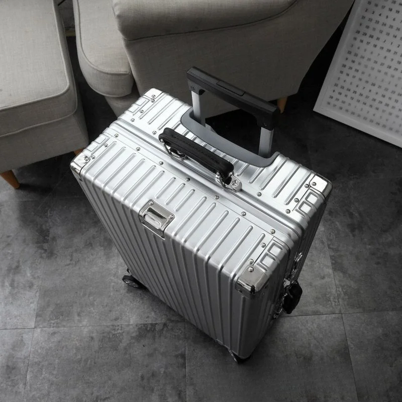Luggage trolley organizers to hold small items like keys and phonesAluminum Magnesium Designer Luggage Male And Female Universal Wheel