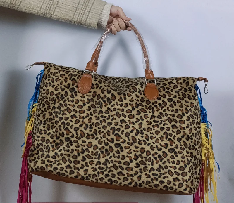 Full leopard print + colorful tassel