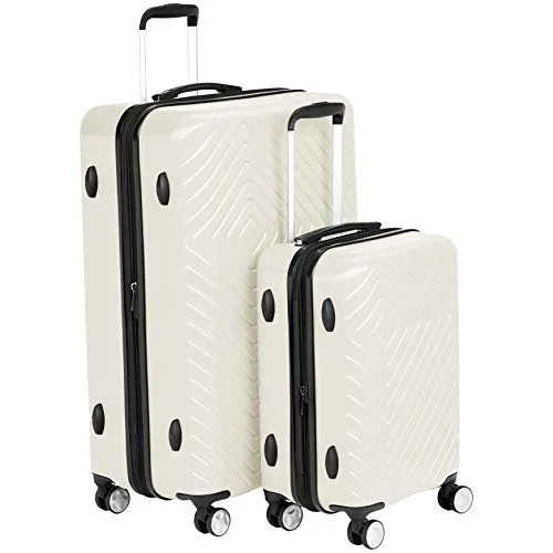 AmazonBasics Geometric Luggage Expandable Suitcase Spinner - 2 Piece Set (20", 28"), Cream AmazonBasics Geometric Luggage Expandable Suitcase Spinner - 2 Piece Set (20", 28"), Cream