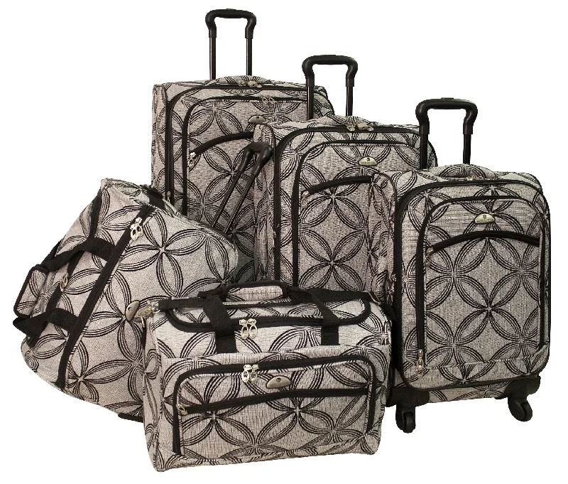 Silver Clover 5 Piece Set Spinner Luggage Sets