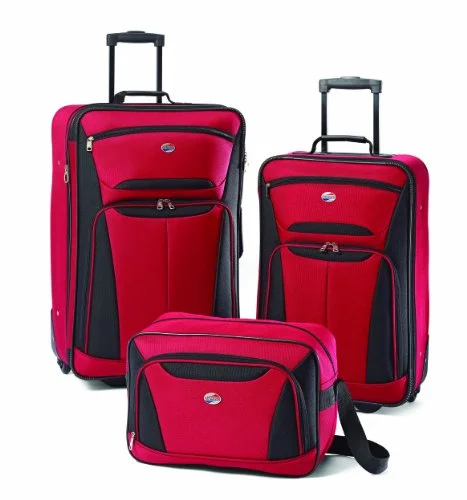 TSA-approved combination locks for luggage security during international travelAmerican Tourister Luggage 3-Piece Set, Red/Black