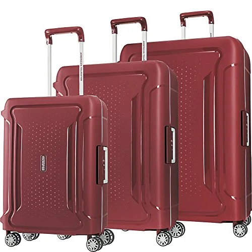 Luggage straps with buckle closures to secure overstuffed bagsAmerican Tourister Tribus 3 Piece Hardside Spinner Luggage Set (Red)
