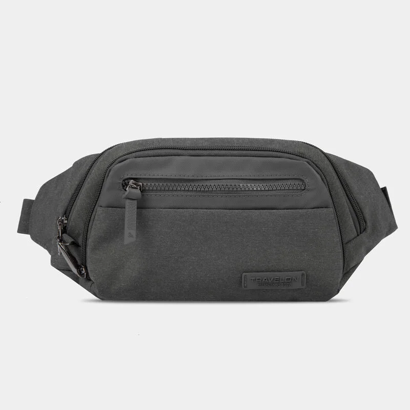 Leather luggage handles for a comfortable and stylish gripTravelon Anti-Theft Metro Waist Pack with 5-Point Anti-Theft Protection