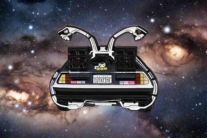 Luggage straps with buckle closures to secure overstuffed bagsBrooch- Delorean- $1.99