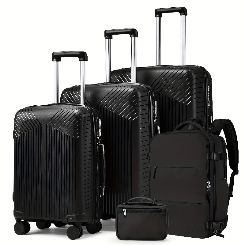 Waterproof luggage covers for protection against rain on outdoor tripsBlack Solid Color 20/24/28 Inch Travel Luggage Cases With Large Capacity Backpack With Makeup Handbag Waterproof luggage covers for protection against rain on outdoor tripsBlack Solid Color 20/24/28 Inch Travel Luggage Cases With Large Capacity Backpack With Makeup Handbag