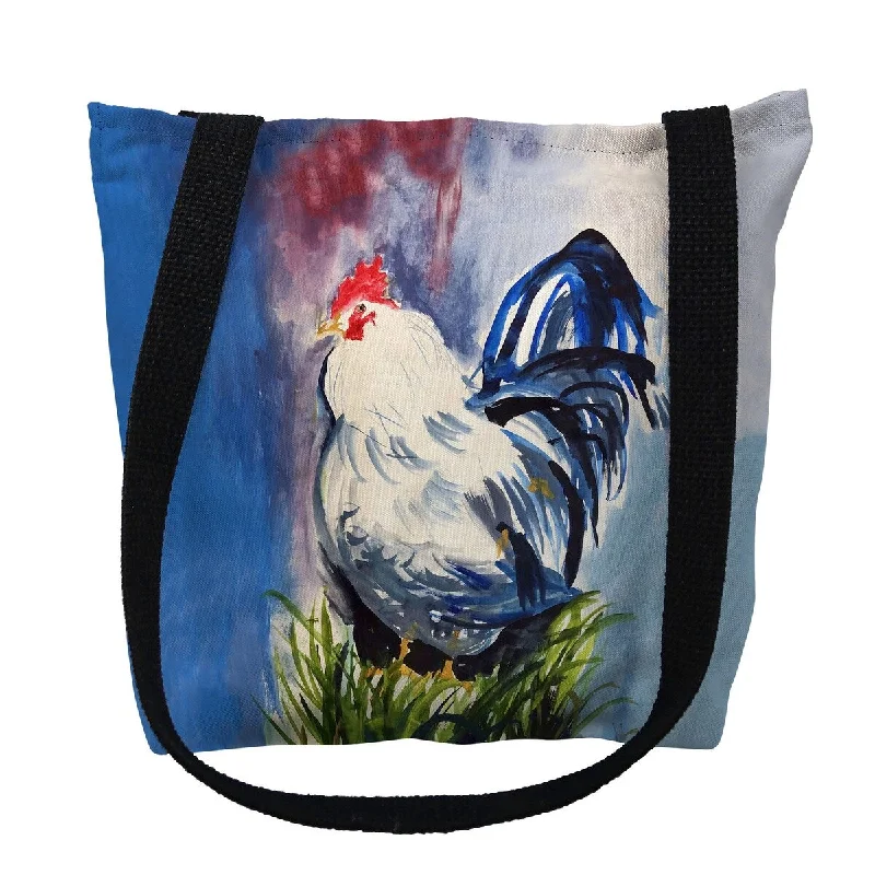 Waterproof luggage covers for protection against rain on outdoor tripsBlue & White Rooster Small Tote Bag 13x13 Waterproof luggage covers for protection against rain on outdoor tripsBlue & White Rooster Small Tote Bag 13x13