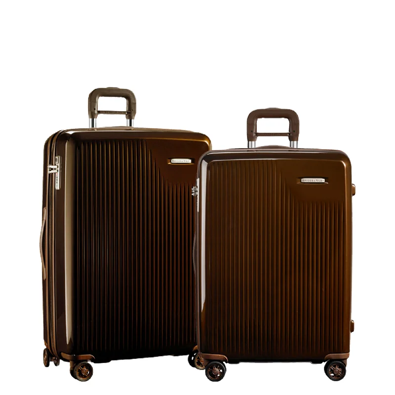 Leather luggage handles for a comfortable and stylish gripSympatico Expandable 2 Piece Set (27"/30") Spinner Luggage Sets