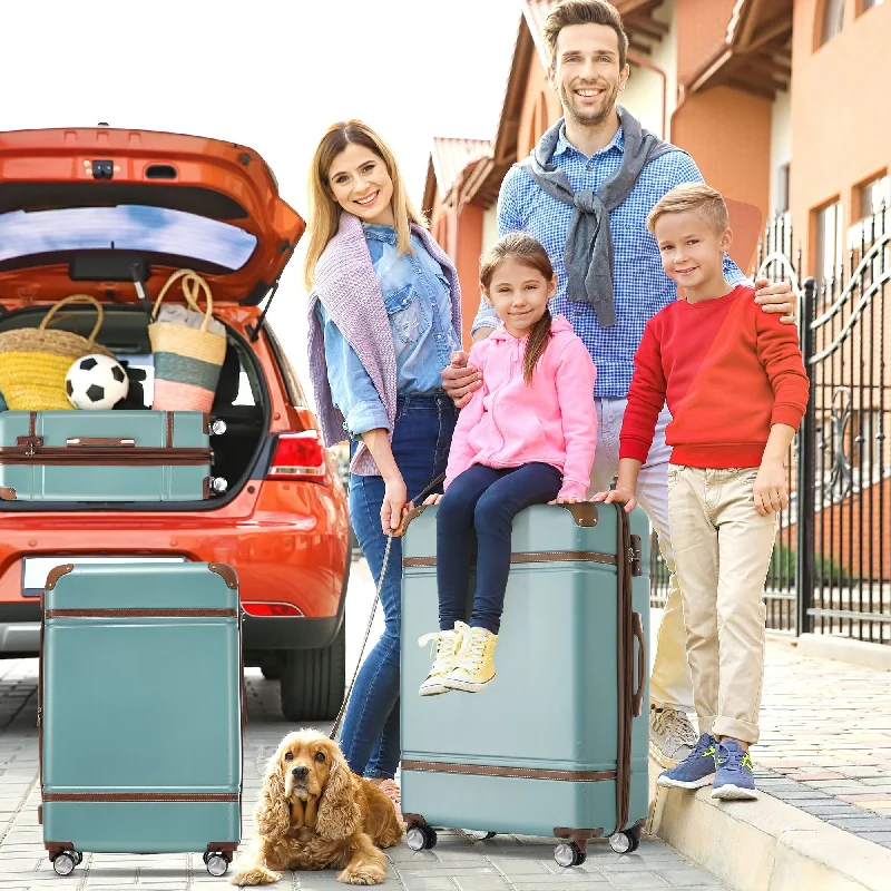 Waterproof luggage covers for protection against rain on outdoor tripsCarry on 3 Pcs Durable Luggage Set Lightweight Suitcase Sets, Green Waterproof luggage covers for protection against rain on outdoor tripsCarry on 3 Pcs Durable Luggage Set Lightweight Suitcase Sets, Green