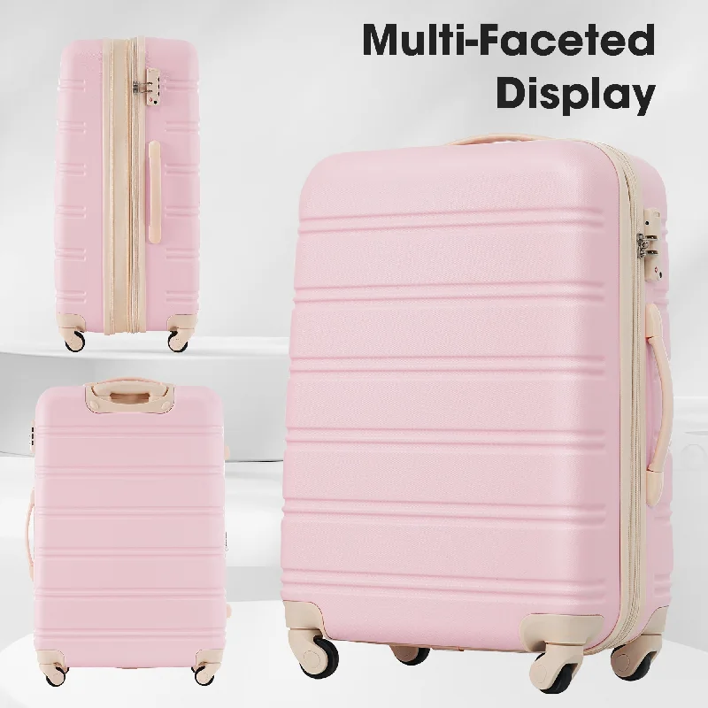 Portable shoe bags to keep footwear separate in suitcasesCarry On Upright Luggage/ Boarding Luggage/ Stripe Luggage, Light Pink