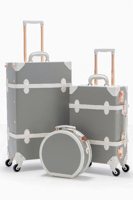 Waterproof luggage covers for protection against rain on outdoor tripsMinimalism 3 Pieces Luggage Set - Light Grey's