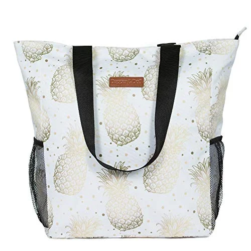 Dapper&Doll Pineapple Beach & Tote Bag Gifts for Women - Waterproof Zipper Top for Boat, Pool, Work - Gift for Women and Nurses Dapper&Doll Pineapple Beach & Tote Bag Gifts for Women - Waterproof Zipper Top for Boat, Pool, Work - Gift for Women and Nurses