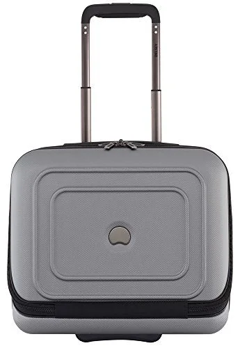Luggage trolley organizers to hold small items like keys and phonesDelsey Luggage Cruise Lite Hardside 2 Wheel Underseater With Front Pocket, Platinum