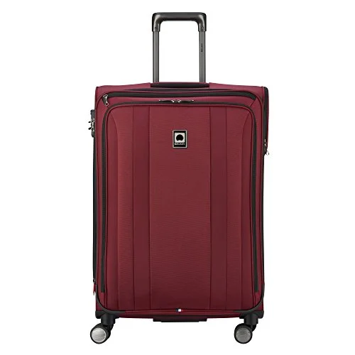 Portable shoe bags to keep footwear separate in suitcasesDelsey Luggage Titanium Soft Expandable 25 Inch Spinner, Black Cherry Red