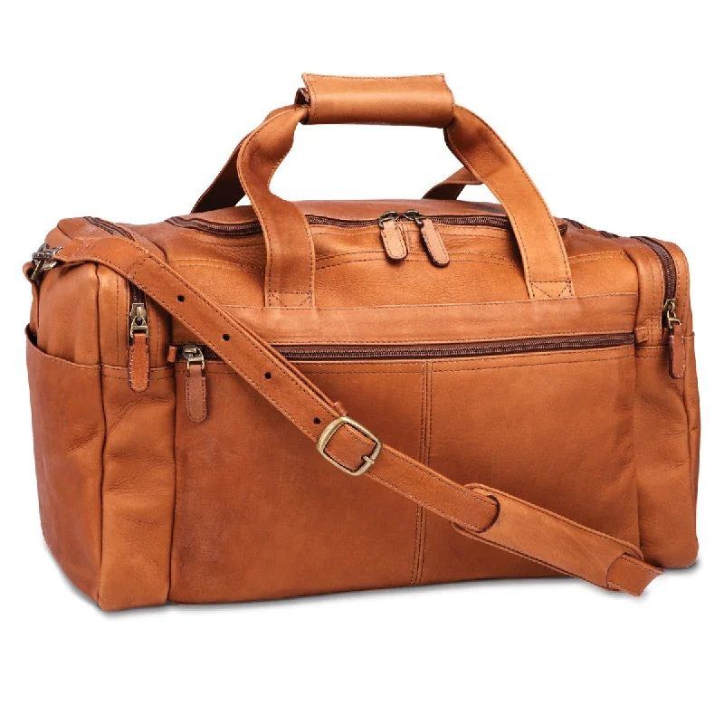 Travel document holders with multiple slots for passports and ticketsDorado Leather 18" Multi-Pocket Duffel