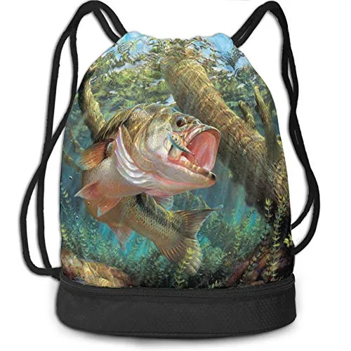 Drawstring Bag for Men Women Bass Fish Fishing Draw Backpack Beam Sackpack with Shoe Compartment Boys Girls Cinch Bags for Fishing Lovers Outdoor Hiking Beach Travel School Swimming Shopping Fitness Drawstring Bag for Men Women Bass Fish Fishing Draw Backpack Beam Sackpack with Shoe Compartment Boys Girls Cinch Bags for Fishing Lovers Outdoor Hiking Beach Travel School Swimming Shopping Fitness