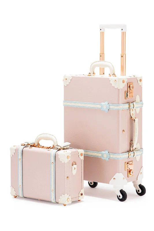 Luggage trolley organizers to hold small items like keys and phonesMinimalism 2 Pieces Luggage Set - Cherry Pink's