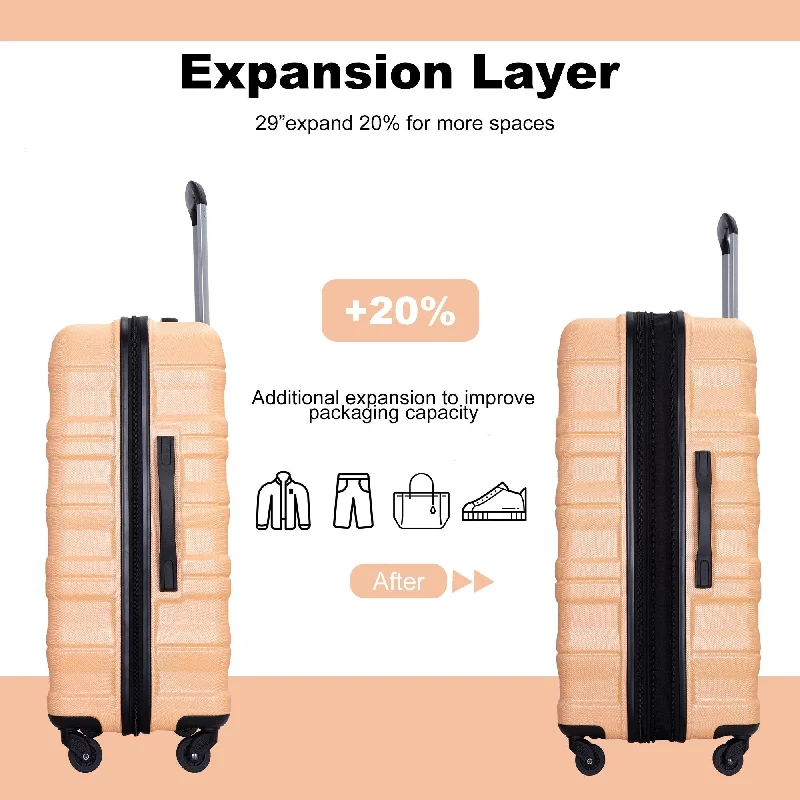Neck pillows with memory foam for comfortable in - flight or car ridesExpandable 3 Piece Luggage Sets PC Lightweight