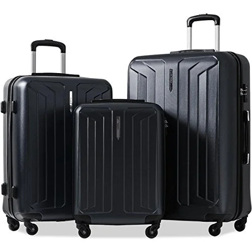 Flieks 3 Piece Luggage Set Spinner Suitcase - TSA Approved - High/Low Temperature Resistance - 20/24/28in (Black) Flieks 3 Piece Luggage Set Spinner Suitcase - TSA Approved - High/Low Temperature Resistance - 20/24/28in (Black)