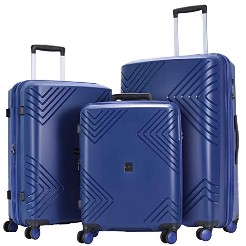 Waterproof luggage covers for protection against rain on outdoor tripsGinzaTravel Anti-scratch PP Material never breakage Widened and thickened large capacity Luggage 3 Piece Sets 8-wheel Spinner Luggage sets Expandable（all 20 24 28)