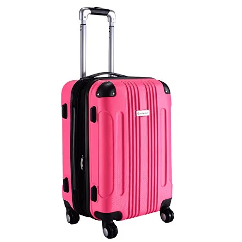 Luggage scales with digital display for accurate weight measurement at homeGoplus Globalway Expandable 20" Abs Carry On Luggage Travel Bag Trolley Suitcase (Rose)