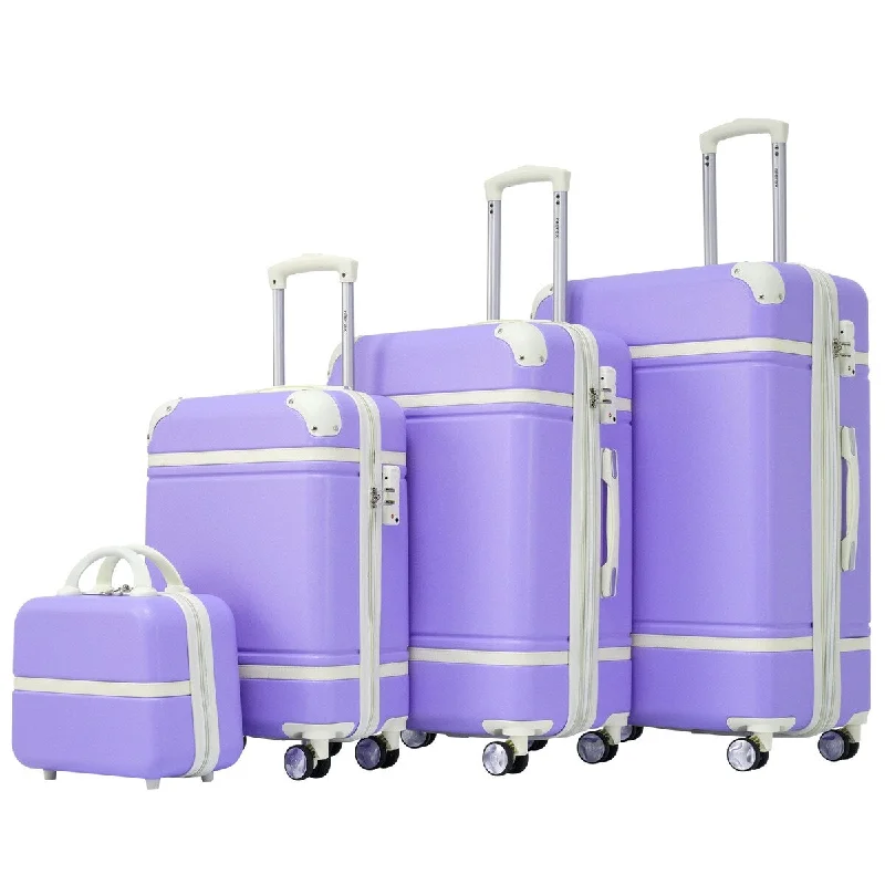 Hardshell Luggage Sets 4 Pieces 20"+24"+28" Luggages and Cosmetic Case