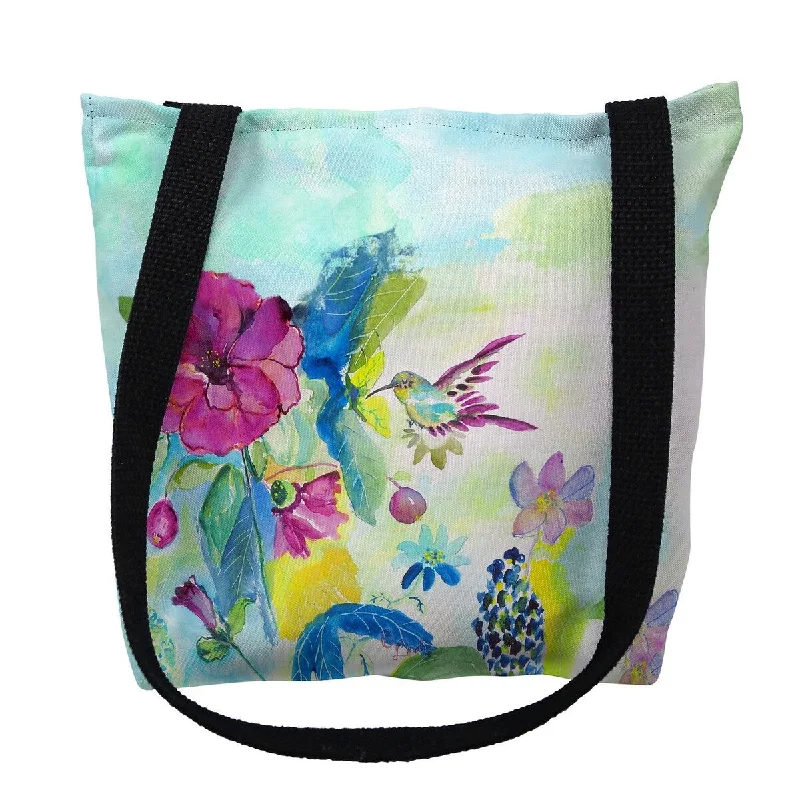 Hummingbird & Garden Small Tote Bag 13x13
