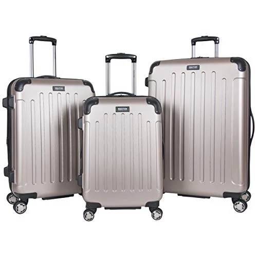 Kenneth Cole Reaction Renegade 3-Piece Luggage Expandable 8-Wheel Spinner Lightweight Hardside Travel Suitcase Set, Champagne, (20"/24"/28") Kenneth Cole Reaction Renegade 3-Piece Luggage Expandable 8-Wheel Spinner Lightweight Hardside Travel Suitcase Set, Champagne, (20"/24"/28")