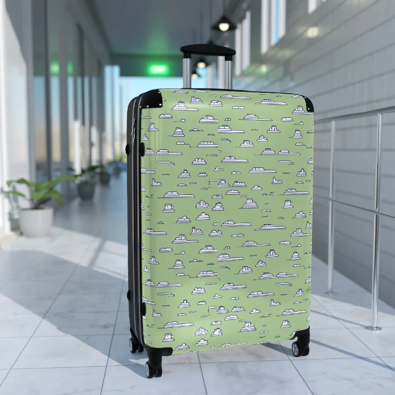 Leather luggage handles for a comfortable and stylish gripLFO - Suitcase - Checked Bag - Abstract Travel
