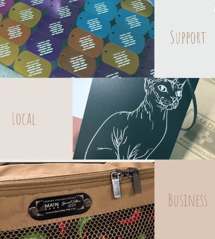 Magnetic luggage labels that can be easily changed or removedLuggage Lab- Custom Dog Tag- $15