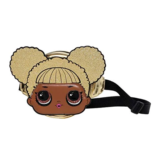 LOL Fanny Pack for Girls, Round Belt Bag with Queen Bee Doll Face, Small Waist Pack with Adjustable Strap, Money Belt, Gadget Holder for Toddlers, Glitter Shine, Metallic Gold LOL Fanny Pack for Girls, Round Belt Bag with Queen Bee Doll Face, Small Waist Pack with Adjustable Strap, Money Belt, Gadget Holder for Toddlers, Glitter Shine, Metallic Gold