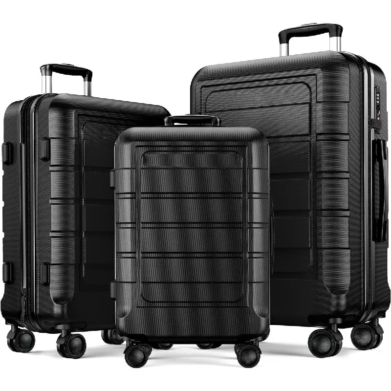 Luggage Expandable Suitcase, Hardcase PC+ABS 3 Pieces Travel Luggage Set (20/24/28) with TSA Lock and Spinner Wheels Luggage Expandable Suitcase, Hardcase PC+ABS 3 Pieces Travel Luggage Set (20/24/28) with TSA Lock and Spinner Wheels