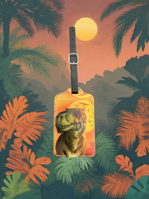 Leather luggage handles for a comfortable and stylish gripLuggage Tag - Dinosaurs