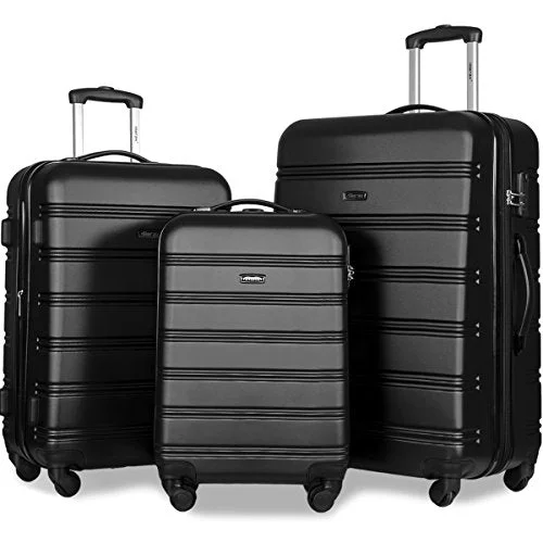Merax Travelhouse Luggage Set 3 Piece Expandable Lightweight Spinner Suitcase (Black2019) Merax Travelhouse Luggage Set 3 Piece Expandable Lightweight Spinner Suitcase (Black2019)