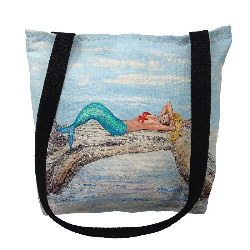 Travel backpack rain covers made of durable nylon materialMermaid on Log Right Small Tote Bag 13x13 Travel backpack rain covers made of durable nylon materialMermaid on Log Right Small Tote Bag 13x13