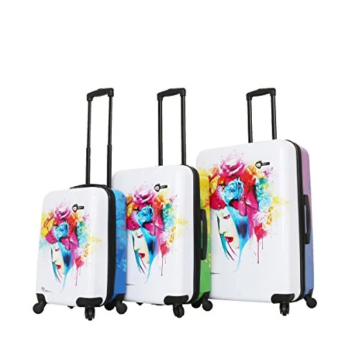 Lightweight luggage tags with personalized names and contact info for easy identificationMia Toro Italy-Prado-Peace Love Happiness Spinner Luggage 3pc Set, NATURAL BEAUTY, One Size