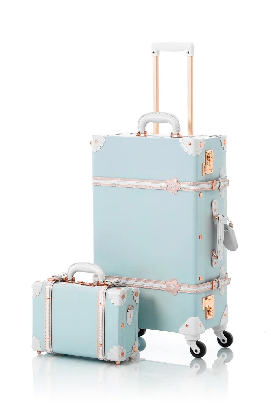 Charging station travel adapters with multiple USB ports for powering devices on the goMinimalism 2 Pieces Luggage Set - Sky Blue's