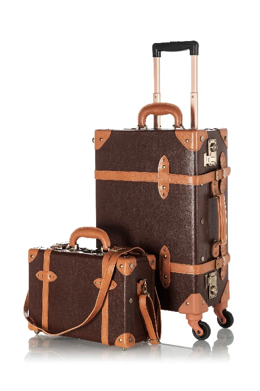 Travel document holders with multiple slots for passports and ticketsMinimalism 2 Pieces Luggage Set - Cocoa Brown's