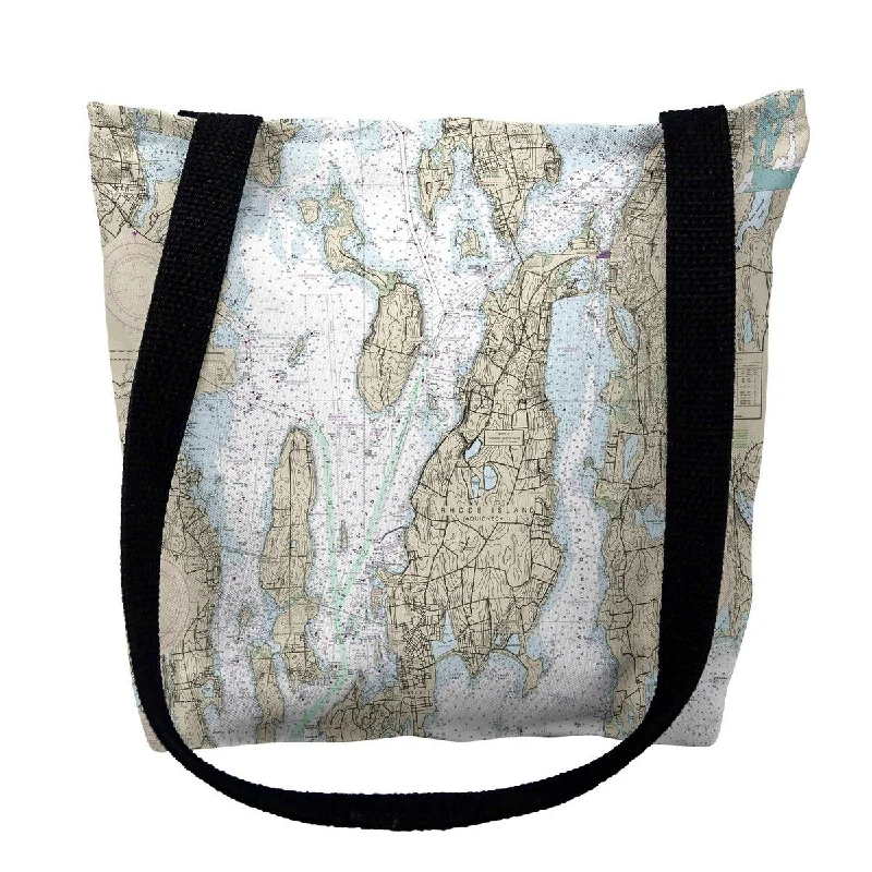 Waterproof luggage covers for protection against rain on outdoor tripsNarragansett Bay, RI Nautical Map Medium Tote Bag 16x16 - 16 inches x 16 inches