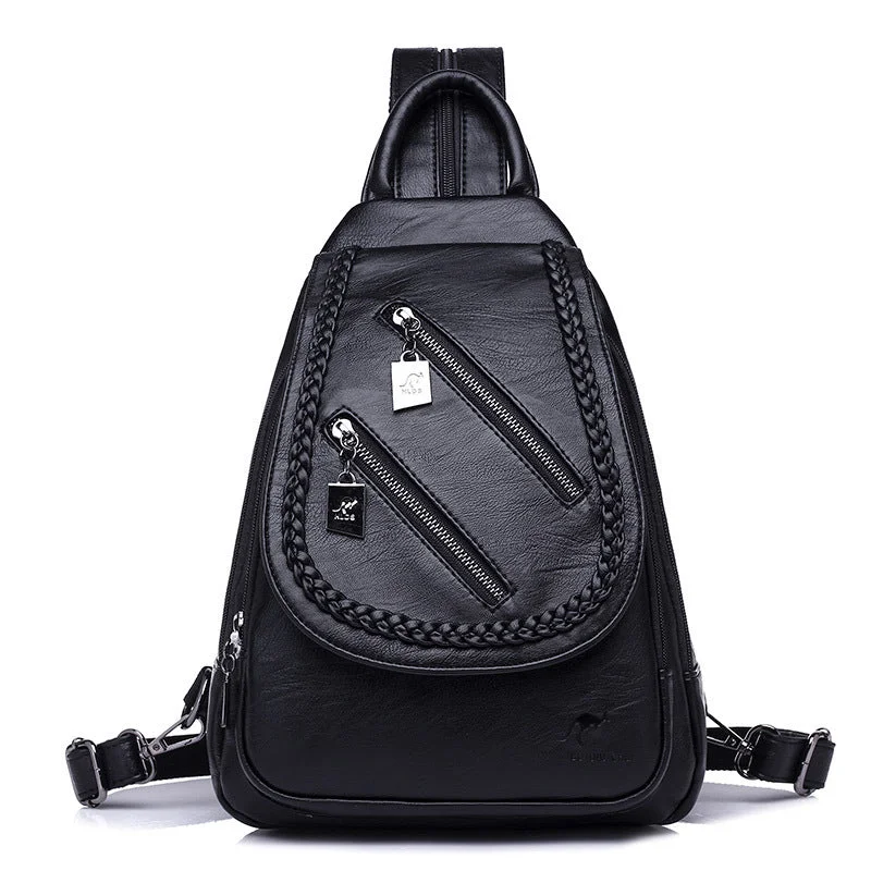 Magnetic luggage labels that can be easily changed or removednew versatile large capacity soft leather student backpack, outdoor travel backpack, women's bag Magnetic luggage labels that can be easily changed or removednew versatile large capacity soft leather student backpack, outdoor travel backpack, women's bag