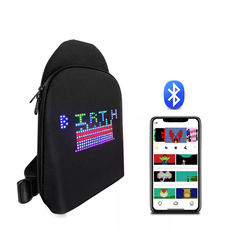 Luggage straps with buckle closures to secure overstuffed bagsNewest Bluetooth Version Smart Pix LED Backpack For Women Men DIY Dynamic LED Messenger Bag Chest Sling Bag With Led Display Luggage straps with buckle closures to secure overstuffed bagsNewest Bluetooth Version Smart Pix LED Backpack For Women Men DIY Dynamic LED Messenger Bag Chest Sling Bag With Led Display