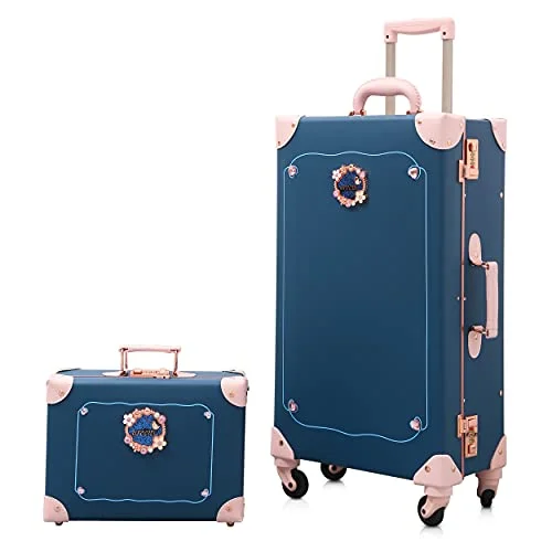 Earplugs and eye masks set for a good sleep during long - haul flightsNZBZ Luxury Vintage Trunk Luggage Sets 2 Piece Cute Trolley Retro Suitcase for Women with 12 inch Cosmetic Train Case (Blue Fairy Tale, 24"+12") Earplugs and eye masks set for a good sleep during long - haul flightsNZBZ Luxury Vintage Trunk Luggage Sets 2 Piece Cute Trolley Retro Suitcase for Women with 12 inch Cosmetic Train Case (Blue Fairy Tale, 24"+12")