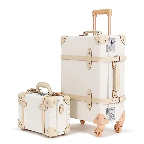 Travel backpack rain covers made of durable nylon materialNZBZ Luxury Vintage Trunk Luggage Sets with Spinner Wheels and Tsa lock Genuine Leather Retro Suitcase (White, 24"+12") Travel backpack rain covers made of durable nylon materialNZBZ Luxury Vintage Trunk Luggage Sets with Spinner Wheels and Tsa lock Genuine Leather Retro Suitcase (White, 24"+12")