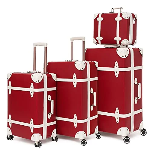 Earplugs and eye masks set for a good sleep during long - haul flightsNZBZ Vintage Luggage Sets of 4 Pieces, Carry On Cute Suitcase with Rolling Spinner Wheels TSA Lock Luggage 14"+20"+24"+28" (Cherry Red) Earplugs and eye masks set for a good sleep during long - haul flightsNZBZ Vintage Luggage Sets of 4 Pieces, Carry On Cute Suitcase with Rolling Spinner Wheels TSA Lock Luggage 14"+20"+24"+28" (Cherry Red)