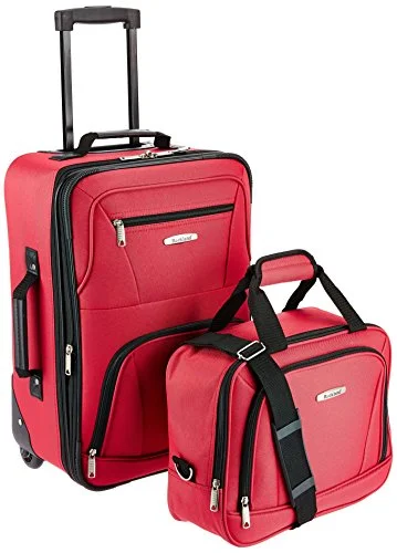 Anti - theft RFID blocking travel wallet for safe money and card storageRockland Luggage 2 Piece Set, Red, Medium